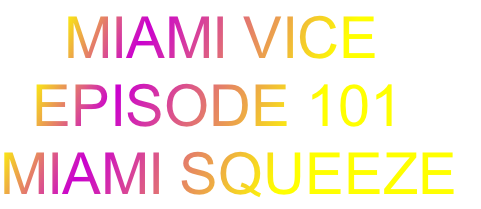     MIAMI VICE
  EPISODE 101
MIAMI SQUEEZE